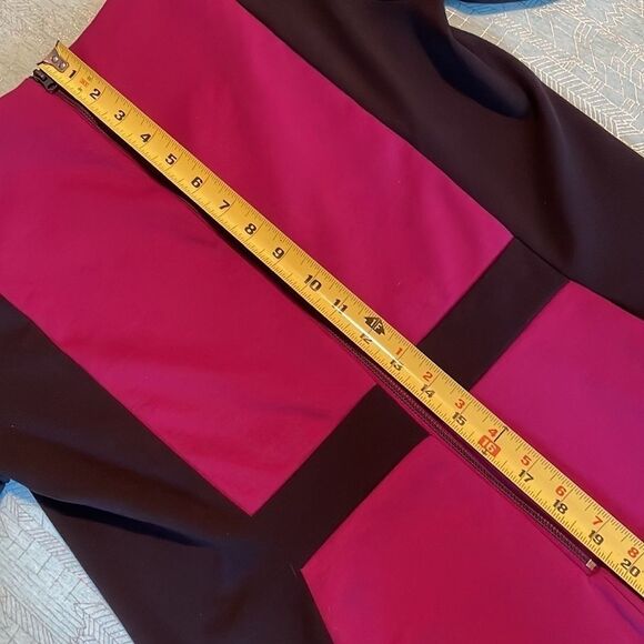 Narciso Rodriguez Mulberry & Black Designer block print dress Size L color block - Picture 11 of 16